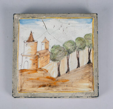 18th Century Lead Tile, Talavera Spain