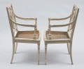 Pair French Grey Painted Armchairs