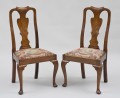 Pair of Chippendale Elm Side Chairs, Circa 1740