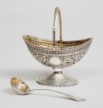 Boxed Sterling Silver Sugar Basket and Spoon