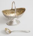 Boxed Sterling Silver Sugar Basket and Spoon
