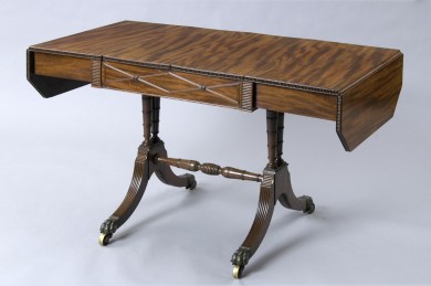 English Antique Fine Regency Period Sofa Games Table, Circa 1820