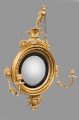 Irish Antique Regency Convex Girondole Mirror