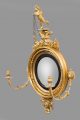 Irish Antique Regency Convex Girondole Mirror