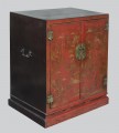 Period Chinese Red Lacquered & Gilded Cabinet, 18th Century