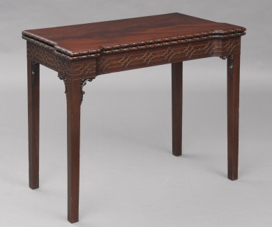 English Chippendale Period Concertina Action Card Table, Circa 1790