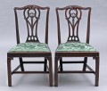 Pair of English Period Chippendale Mahogany Side Chairs,18th Century