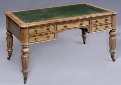 English Antique Victorian Partners Desk