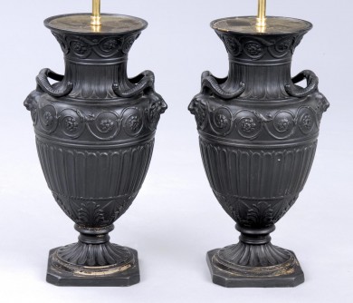 Pair English Antique Adam Style Lamps