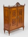 Antique Very Fine French Miniature Carved Fruitwood Armoire or Cupboard, 18th C