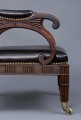 English Antique Period Regency Mahogany & Leather Library Armchair, Circa 1820