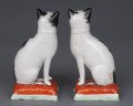 Pair Staffordshire Cats, Circa 1840