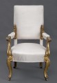 English Antique Regency Giltwood Open Armchair, Circa 1820