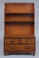 Antique English Small Georgian Mahogany Open Bookcase With Drawers, Circa 1820