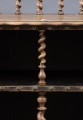 Antique English Victorian Walnut Open Bookcase With Barley Twist Columns & Gallery