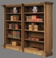 English William IV Bleached Oak Library Breakfronted Open Bookcase, Circa 1830