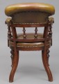 English Antique Victorian Mahogany & Leather Desk Chair, Circa 1870