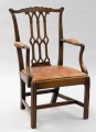 Chippendale Style English Antique Armchair in the Gothic Taste, Circa 1870