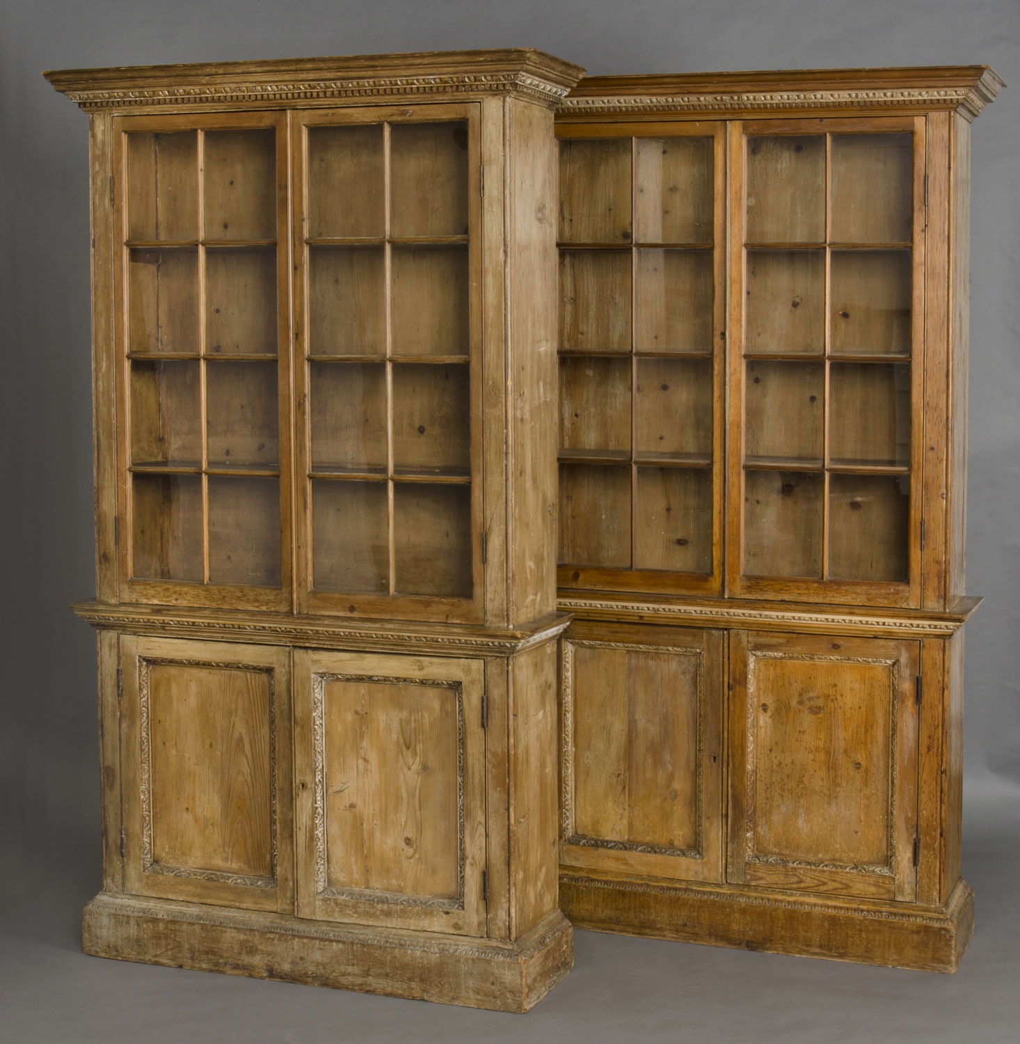 Product Pair Pine Glazed Bookcases