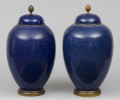 French Samson Cobalt Blue Vases