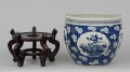 Chinese Export Jardiniere or Fish Bowl on Stand, Circa 1880