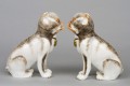 Pair Continental Porcelain Pug Dogs