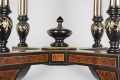 Antique English Burl Elm & Ebonized Inlaid Center Table, Circa 1860