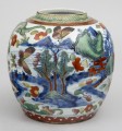 Chinese Qianlong Period Blue & White Clobbered Ginger Jar