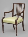 English Mahogany Open Armchair, Circa 1860