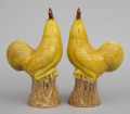 Pair Chinese Yellow Roosters