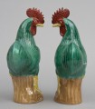 Pair Chinese Green Roosters