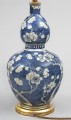 Antique Chinese Double Gourd Vase Lamped, Circa 1860