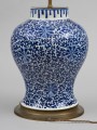 Chinese Blue & White Porcelain Vase Lamp, Circa 1880