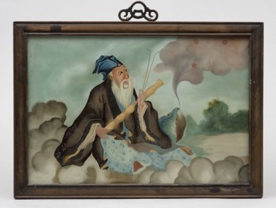 Chinese Reverse Painting on Glass, Circa 1880