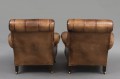 Antique English Pair Leather Club Chairs