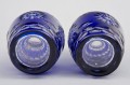 Pair Cobalt Blue Cut-Glass Decanters