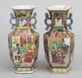 Chinese Pair of Mandarin Vases, Circa 1825