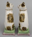 Pair Staffordshire Tabby Cats, Circa 1840