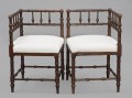 Pair Mahogany Corner Chairs, Circa 1860