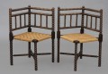 Pair Bobbin Turned Corner Chairs, Circa 1840