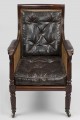 Antique English Regency Caned Library Armchair