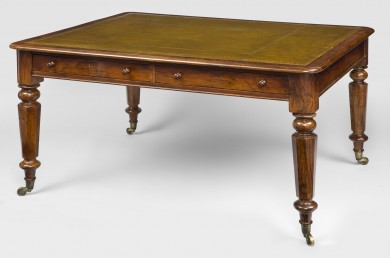Antique English William IV Walnut Partners Writing Table