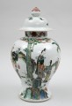 Chinese Famille Verte Baluster Jar and Cover, 18th Century