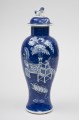 Chinese Cobalt Blue Baluster Vase & Lid, Circa 1890
