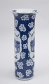 Chinese Blue and White Straight Sided Open Vase, Circa 1890