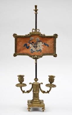 Antique French Gilded Bouillotte Candelabra Lamp
