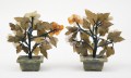 Pair Chinese Hard Stone Flowers in Pots