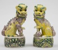Pair Chinese Yellow Foo Dogs