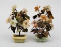 Pair of Assembled Chinese Hardstone Flowers