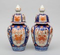 Pair of Large Imari Vases with Lids, Circa 1890